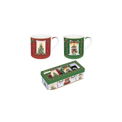 Porcelán bögreszett 2db-os, 300ml, dobozban, Atmosphere, Festive Avenue – Easy Life-Nuova
