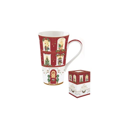 Porcelánbögre 600ml, dobozban, Festive Avenue, Atmosphere – Easy Life-Nuova