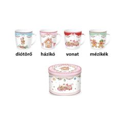   Porcelánbögre 350ml, fémdobozban, Sweet Christmas – Easy Life-Nuova