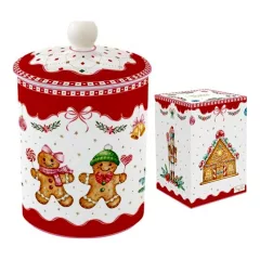   Porcelán keksztároló, 11,5x18cm, dobozban, Sweet Christmas – Easy Life-Nuova