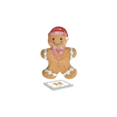   Porcelántálca 17x25cm, mézeskalács figura forma, dobozban, Sweet Christmas – Easy Life-Nuova