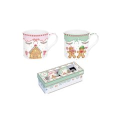   Porcelán bögreszett 2db-os, 300ml, dobozban, Sweet Christmas – Easy Life-Nuova
