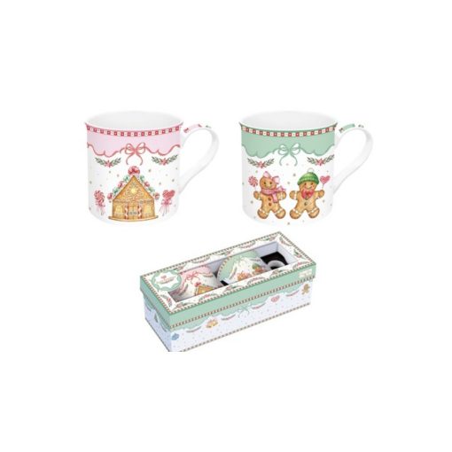 Porcelán bögreszett 2db-os, 300ml, dobozban, Sweet Christmas – Easy Life-Nuova