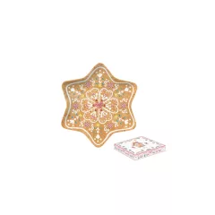   Porcelántálca 22,5cm, mézeskalács csillag forma, dobozban, Sweet Christmas – Easy Life-Nuova