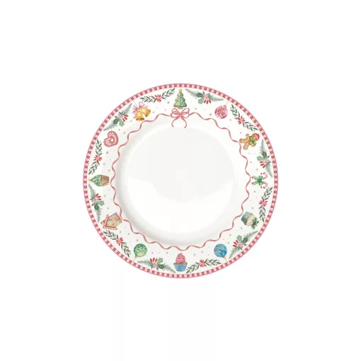 Porcelán lapostányér 27cm, Sweet Christmas – Easy Life-Nuova