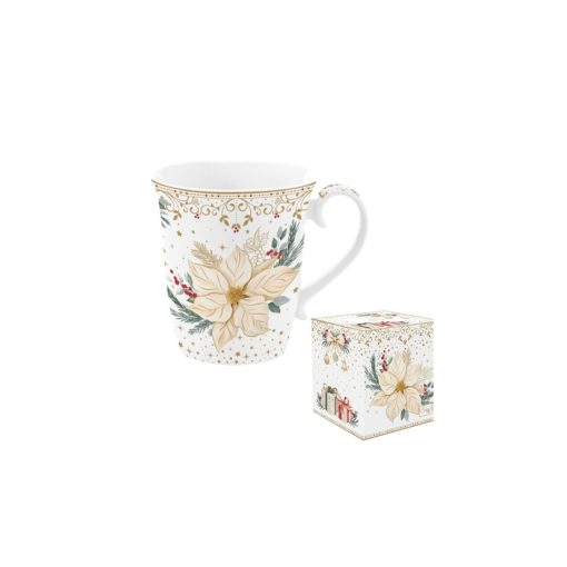 Porcelánbögre 275ml, dobozban, White Elegance – Easy Life-Nuova