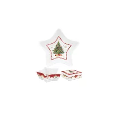   Porcelán csillagtál 15x5cm, dobozban, Christmas Tale – Easy Life-Nuova