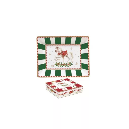 Porcelán kistálka 14x11cm, dobozban, Christmas Tale – Easy Life-Nuova