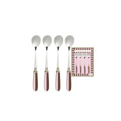   Rozsdamentes teáskanál szett 4 db-os, porcelánnyéllel, Sweet Moments – Easy Life-Nuova