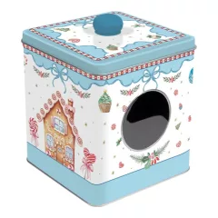   Ablakos fémdoboz 13x13x14,5cm, Sweet Christmas – Easy Life-Nuova