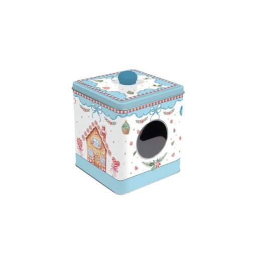 Ablakos fémdoboz 13x13x14,5cm, Sweet Christmas – Easy Life-Nuova