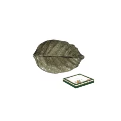   Nyírfalevél üvegtányér 32x21cm, dobozban, Forest Dream – Easy Life-Nuova