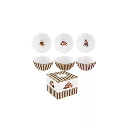 Porcelán tálkaszett S/3,9,5cm, dobozban, Sweet Moments – Easy Life-Nuova