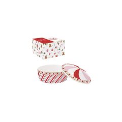   Porcelán ékszertartó tálka 10cm, dobozban, Christmas Twist – Easy Life-Nuova