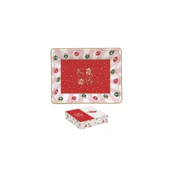   Porcelántálka 14x11cm, dobozban, Christmas Twist – Easy Life-Nuova