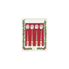   Rozsdamentes teáskanál szett 4 db-os, porcelánnyéllel, Magie de Noel – Easy Life-Nuova