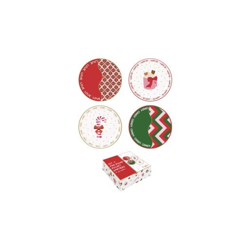 Porcelántálkák 4 db-os szett,10cm, dobozban, Christmas Twist – Easy Life-Nuova