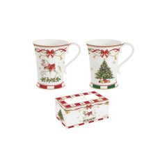   Porcelán bögreszett 2db-os, 300ml, dobozban, Christmas Tale – Easy Life-Nuova