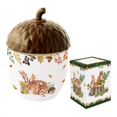   Porcelán konyhai tároló fedővel, 11x16cm, dobozban, Forest Dream – Easy Life-Nuova