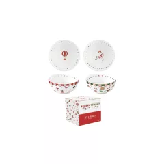   Porcelán tálkaszett 2 db-os, 15cm, dobozban, Christmas Twist – Easy Life-Nuova