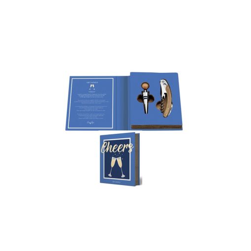 Boros készlet 2 db-os, bornyitóval és üvegzázórval, Gift Novels – Easy Life-Nuova