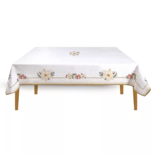 Asztalterítő 145x250cm, 100% pamut, White Elegance – Easy Life-Nuova