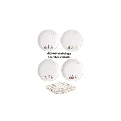   Porcelán desszerttányérszett 2 db-os, 16cm, dobozban, Let it Snow – Easy Life-Nuova