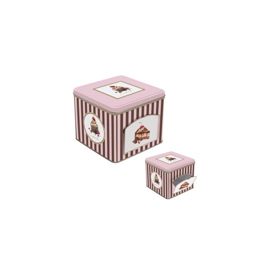 Cukorkás fémdoboz 14x14x12cm, Sweet Moments – Easy Life-Nuova