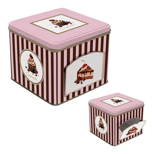 Cukorkás fémdoboz 14x14x12cm, Sweet Moments – Easy Life-Nuova