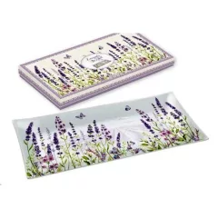 Easy Life-Nuova Üvegtál 36x17cm, dobozban, Lavender Field