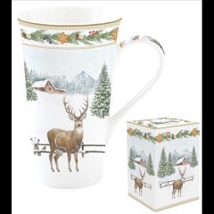   Easy Life-Nuova Porcelánbögre 600ml, dobozban, White Forest