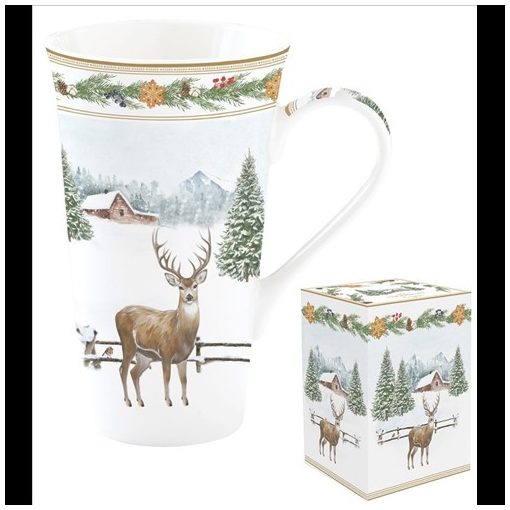 Easy Life-Nuova Porcelánbögre 600ml, dobozban, White Forest