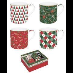   Easy Life-Nuova Porcelán bögreszett 4 db-os, 300ml, dobozban, Atmosphere, Fancy Christmas