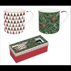   Easy Life-Nuova Porcelán bögreszett 2db-os, 300ml, dobozban, Atmosphere, Fancy Christmas