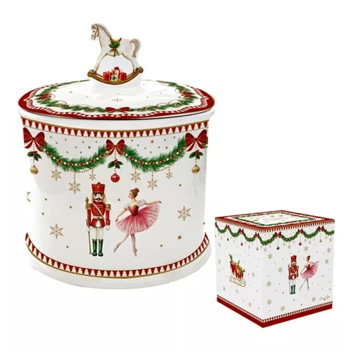 Easy Life-Nuova Porcelán keksztároló 14x16,5cm, dobozban, Magie de Noel