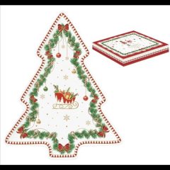   Easy Life-Nuova Porcelán fenyőtálca 20,5x25,5cm, dobozban, Magie de Noel