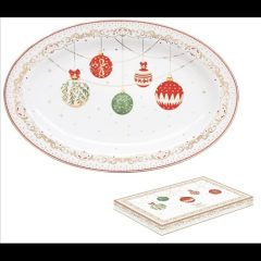   Easy Life-Nuova Porcelán ováltálca 35x23,5cm, dobozban, Christmas Eve