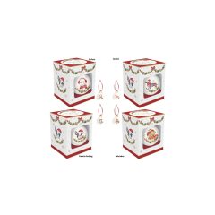   Kerámiagömb függődísz 7cm, dobozban, Christmas Dogs – Easy Life-Nuova