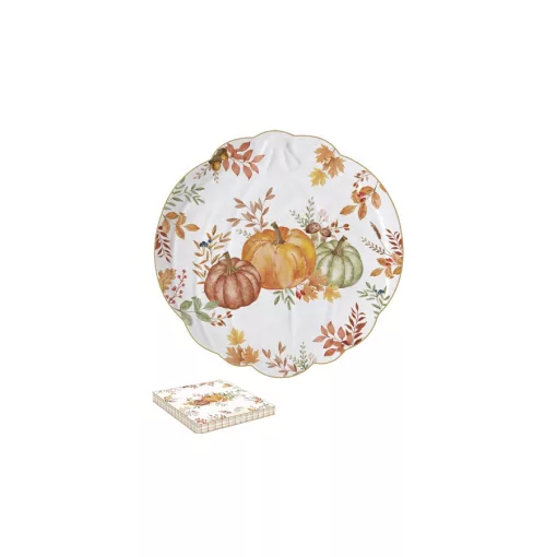 Porcelántálca tökformájú,27cm, dobozban, Harvest – Easy Life-Nuova