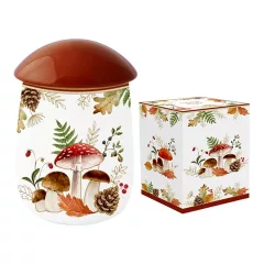   Porcelán konyhai tároló gombaformájú,12x19cm, dobozban, Autumn Breeze – Easy Life-Nuova