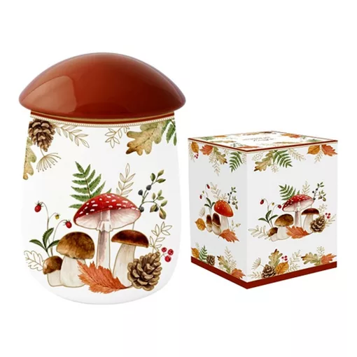 Porcelán konyhai tároló gombaformájú,12x19cm, dobozban, Autumn Breeze – Easy Life-Nuova