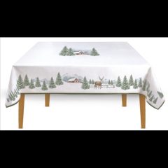   Easy Life-Nuova Asztalterítő 145x180cm, 100% pamut, White Forest