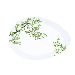   Porcelán kínálótál tojás forma, 36x25cm, dobozban, Natura