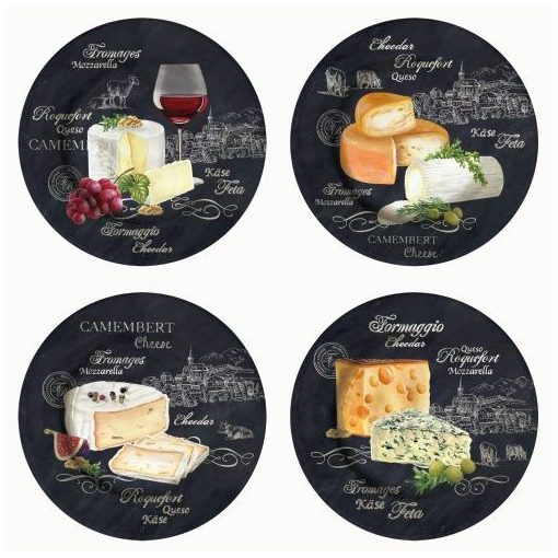 Porcelán desszerttányérszett 4db-os,19cm dobozban, World Of Cheese