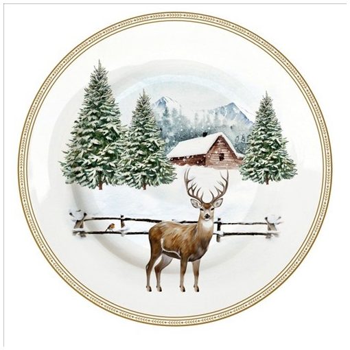 Easy Life-Nuova Porcelán desszerttányér 19cm, White Forest