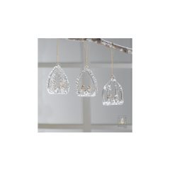   Üveg függődísz 5cm, Szent Család,3 db-os szett – Mascagni Casa