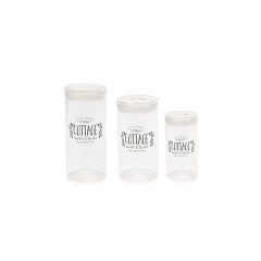   Cottage tárolóüveg 3 részes, 10x16/10x18,5/10x21cm – Nuvole di Stoffa