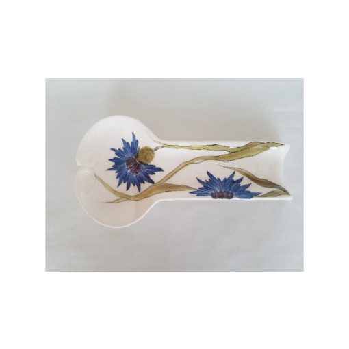 Búzavirágos lapos fakanáltartó, 25x12,5x3cm, kerámia, kézzel festett – Vanilia Kerámia