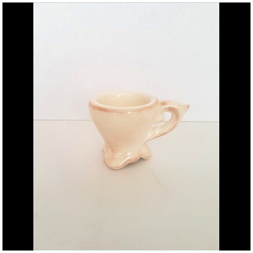 Romantik tojástartó, natúr, kerámia, kézzel festett-6cm