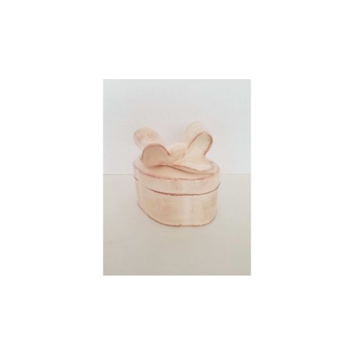 Romantik natúr doboz ovál, kerámia, kézzel festett-15,5x11,5x15cm – Vanilia Kerámia
